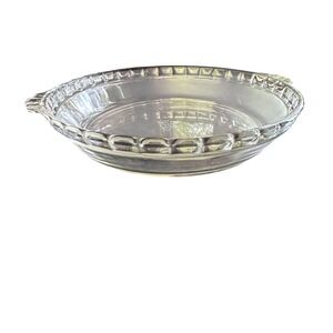 Vintage Pyrex No. 229‎ 9.5" Clear Glass Pie Plate Fluted Edge USA
